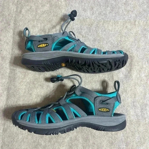 Keen Whisper Sandal Teal Black Waterproof Elastic Strap Women’s Size 6 - Picture 7 of 13